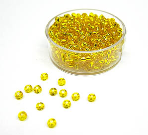 Roccailles 3.5mm Silbereinzug gelb